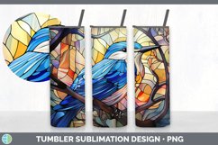 Stained Glass Nuthatch Bird Tumbler | Sublimation 20 oz Skin Product Image 7