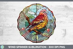 Stained Glass Bird Pine Grosbeak Wind Spinner Sublimation Sp Product Image 1