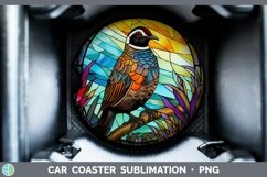 Stained Glass Bird Quail Car Coaster Sublimation Coaster Des Product Image 1