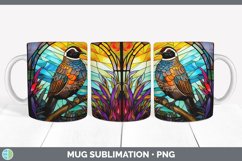 Stained Glass Quail Bird Mug Wrap | Sublimation Coffee Cup D Product Image 2