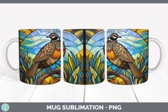 Stained Glass Quail Bird Mug Wrap | Sublimation Coffee Cup D Product Image 3