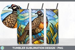 Stained Glass Quail Bird Tumbler | Sublimation 20 oz Skinny Product Image 3