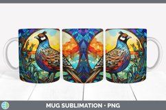 Stained Glass Quail Bird Mug Wrap | Sublimation Coffee Cup D Product Image 4