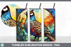 Stained Glass Quail Bird Tumbler | Sublimation 20 oz Skinny Product Image 4