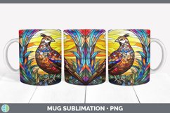 Stained Glass Quail Bird Mug Wrap | Sublimation Coffee Cup D Product Image 5