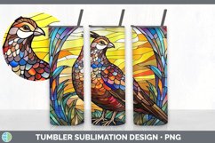 Stained Glass Quail Bird Tumbler | Sublimation 20 oz Skinny Product Image 5