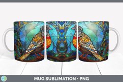 Stained Glass Quail Bird Mug Wrap | Sublimation Coffee Cup D Product Image 6