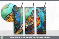 Stained Glass Quail Bird Tumbler | Sublimation 20 oz Skinny Product Image 6