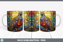 Stained Glass Quail Bird Mug Wrap | Sublimation Coffee Cup D Product Image 7