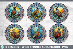 Stained Glass Quail Bird Wind Spinner | Sublimation Spinner Product Image 2