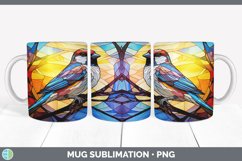 Stained Glass Sparrow Bird Mug Wrap | Sublimation Coffee Cup Product Image 7