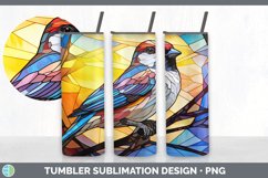 Stained Glass Sparrow Bird Tumbler | Sublimation 20 oz Skinn Product Image 7