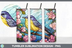 Stained Glass Warbler Bird Tumbler | Sublimation 20 oz Skinn Product Image 2