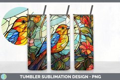 Stained Glass Warbler Bird Tumbler | Sublimation 20 oz Skinn Product Image 4
