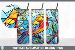 Stained Glass Warbler Bird Tumbler | Sublimation 20 oz Skinn Product Image 5