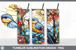 Stained Glass Warbler Bird Tumbler | Sublimation 20 oz Skinn Product Image 6