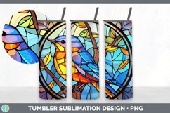 Stained Glass Warbler Bird Tumbler | Sublimation 20 oz Skinn Product Image 7