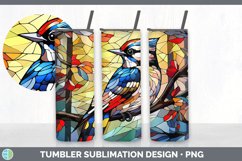 Stained Glass Downy Woodpecker Bird Tumbler | Sublimation 20 Product Image 2