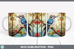 Stained Glass Downy Woodpecker Bird Mug Wrap | Sublimation C Product Image 3