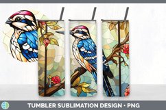Stained Glass Downy Woodpecker Bird Tumbler | Sublimation 20 Product Image 3