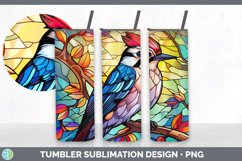Stained Glass Downy Woodpecker Bird Tumbler | Sublimation 20 Product Image 6