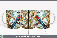 Stained Glass Downy Woodpecker Bird Mug Wrap | Sublimation C Product Image 7