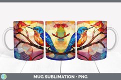 Stained Glass Wren Bird Mug Wrap | Sublimation Coffee Cup De Product Image 2