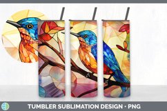 Stained Glass Wren Bird Tumbler | Sublimation 20 oz Skinny T Product Image 2