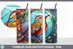 Stained Glass Wren Bird Tumbler | Sublimation 20 oz Skinny T Product Image 4