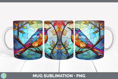 Stained Glass Wren Bird Mug Wrap | Sublimation Coffee Cup De Product Image 5