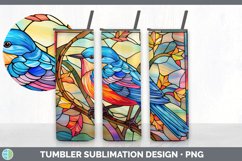 Stained Glass Wren Bird Tumbler | Sublimation 20 oz Skinny T Product Image 6
