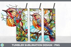 Stained Glass Wren Bird Tumbler | Sublimation 20 oz Skinny T Product Image 7