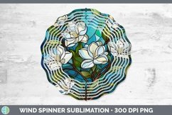 Stained Glass Flowers Gardenia Wind Spinner Sublimation Spin Product Image 1