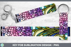 Stained Glass Flowers Hyacinth Key Fob Sublimation Wristlet Product Image 1