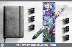 Stained Glass Flowers Iris Pen Wrap Sublimation Epoxy Pen De Product Image 1