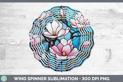 Stained Glass Flowers Magnolia Wind Spinner Sublimation Spin Product Image 1