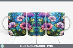 Stained Glass Flowers Morning Glory Mug Wrap Sublimation Cof Product Image 1