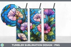 GorgeousStained Glass Flowers Tumbler design.