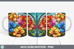 GorgeousStained Glass Flowers Mug Wrap design.