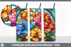 GorgeousStained Glass Flowers Tumbler design.