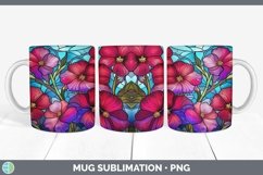 GorgeousStained Glass Flowers Mug Wrap design.