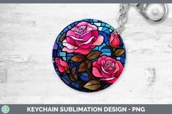 GorgeousStained Glass Flowers Keychain design.