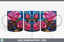 GorgeousStained Glass Flowers Mug Wrap design.
