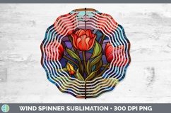 Stained Glass Flowers Tulip Wind Spinner Sublimation Spinner Product Image 1
