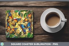 Stained Glass Butterfly Square Coaster Sublimation Coaster D Product Image 1