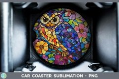 Stained Glass Owl Car Coaster Sublimation Coaster Designs Product Image 1