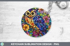 Stained Glass Owl Keychain Sublimation Keyring Designs Product Image 1
