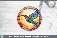 Stained Glass Hummingbird Keychain Sublimation Keyring Desig Product Image 1