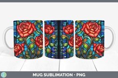 Stained Glass Rose Mug Wrap Sublimation Coffee Cup Designs Product Image 1