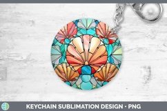 Stained Glass Seashell Keychain Sublimation Keyring Designs Product Image 1